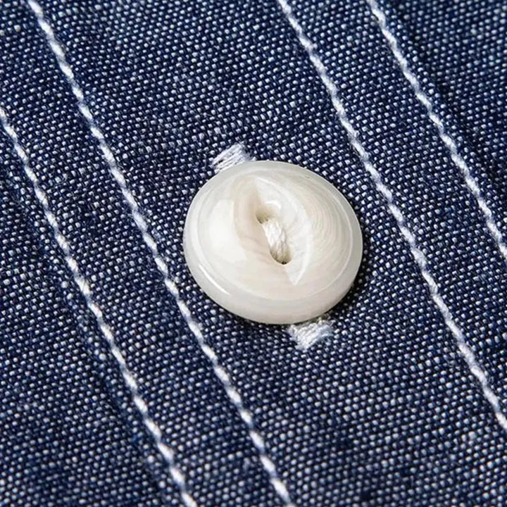 Short-sleeves men's jean shirt