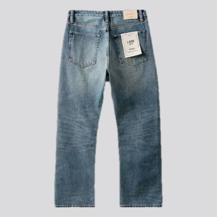 Dark faded street style men's jeans