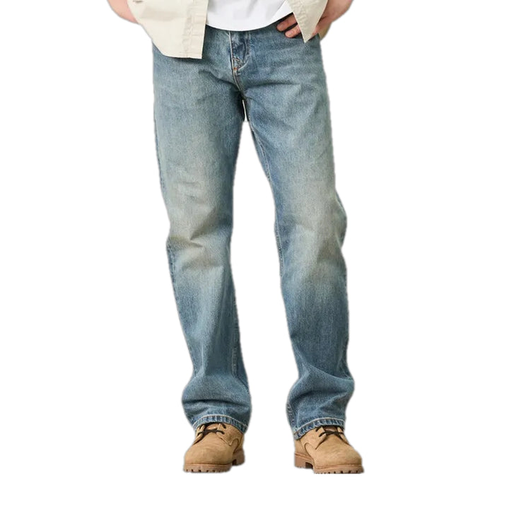 Dark Faded Street Style Men's Jeans - Light Blue
