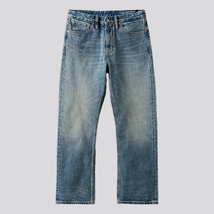 Dark faded street style men's jeans