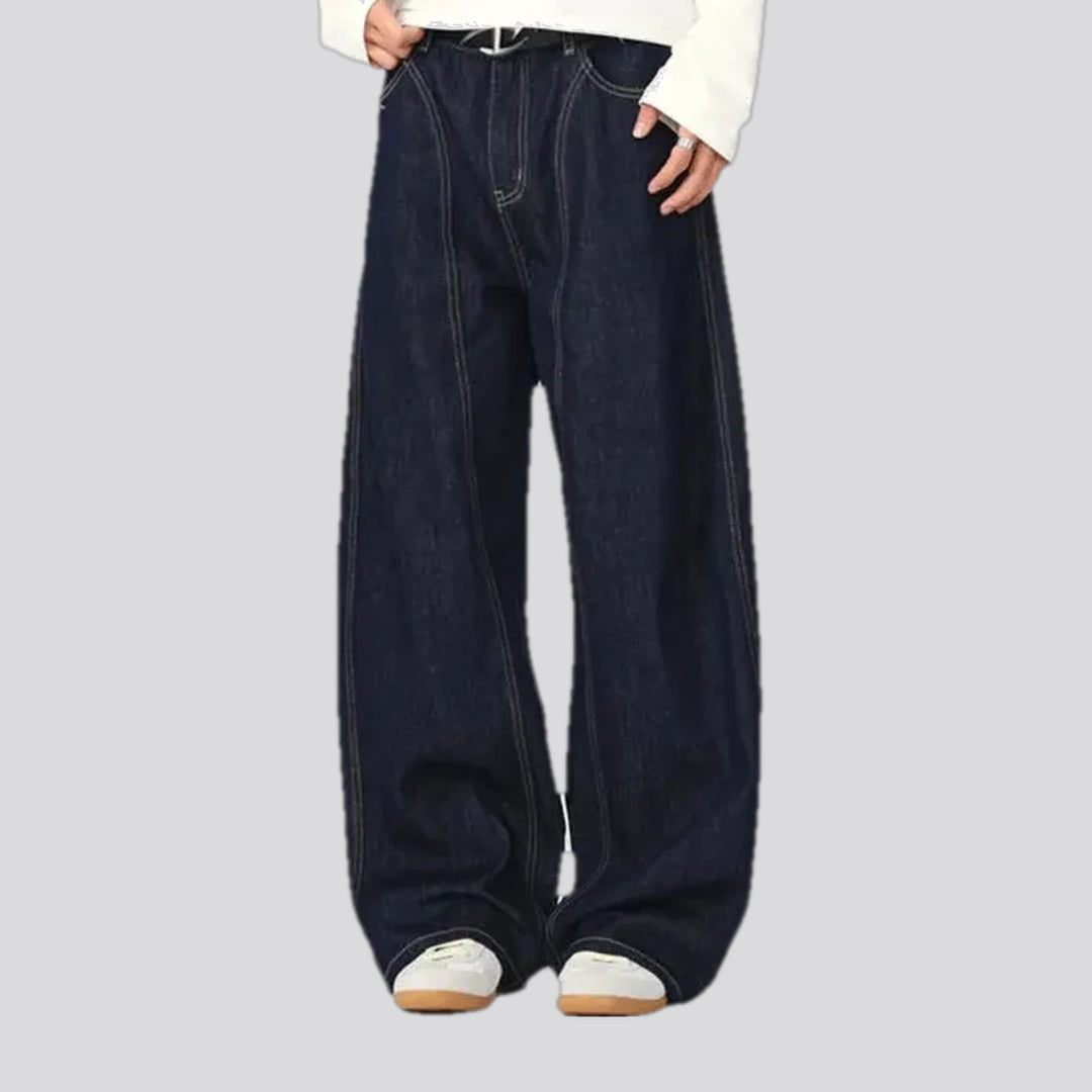 Slouchy 90s style dark men's jeans