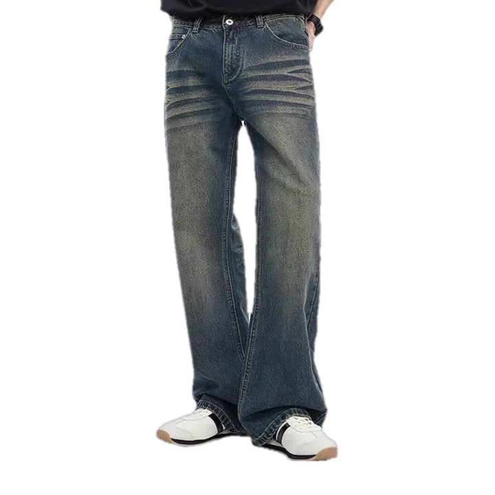 90s Style Faded Men's Jeans - Blue