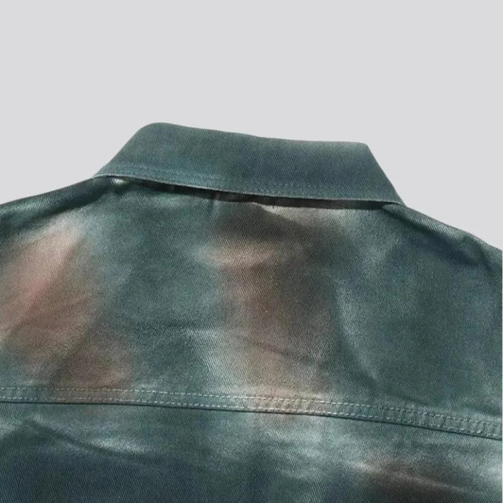 Fashionable trendy cargo denim jacket for ladies