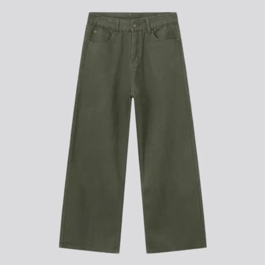 Colorful baggy mid rise men's jeans