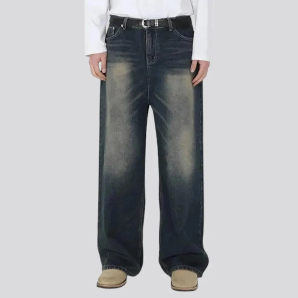 Trendy boho sanded fit men's jeans