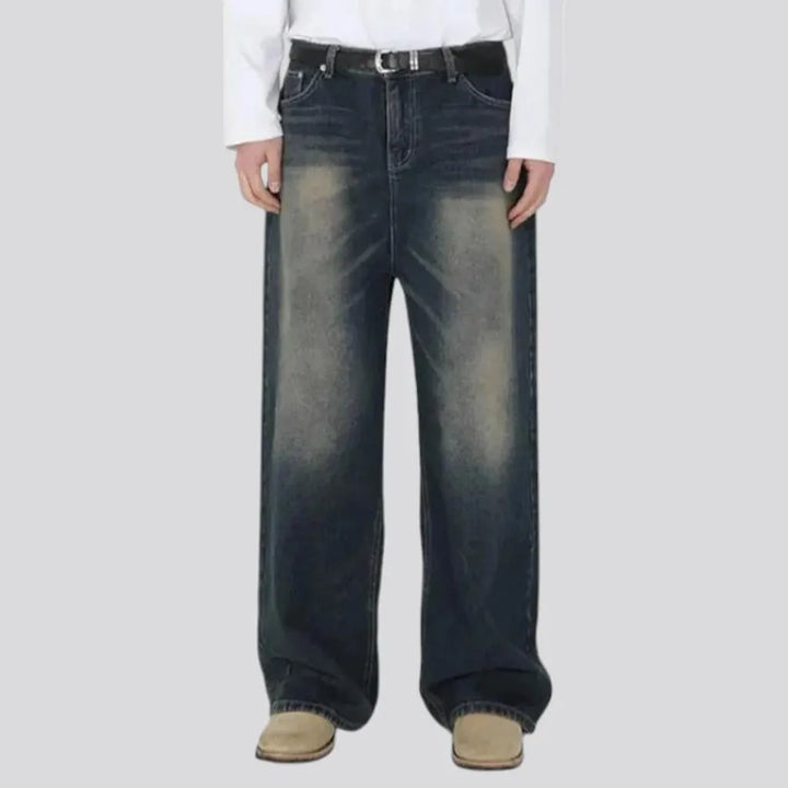 Trendy boho sanded fit men's jeans